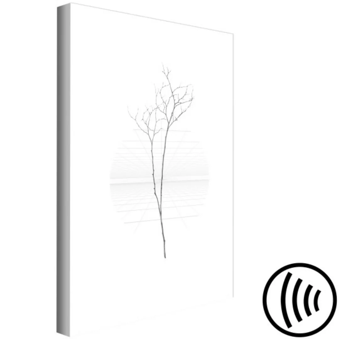 Bild auf Leinwand Baumzweig – minimalistische Komposition mit einem schwarz günstig online kaufen