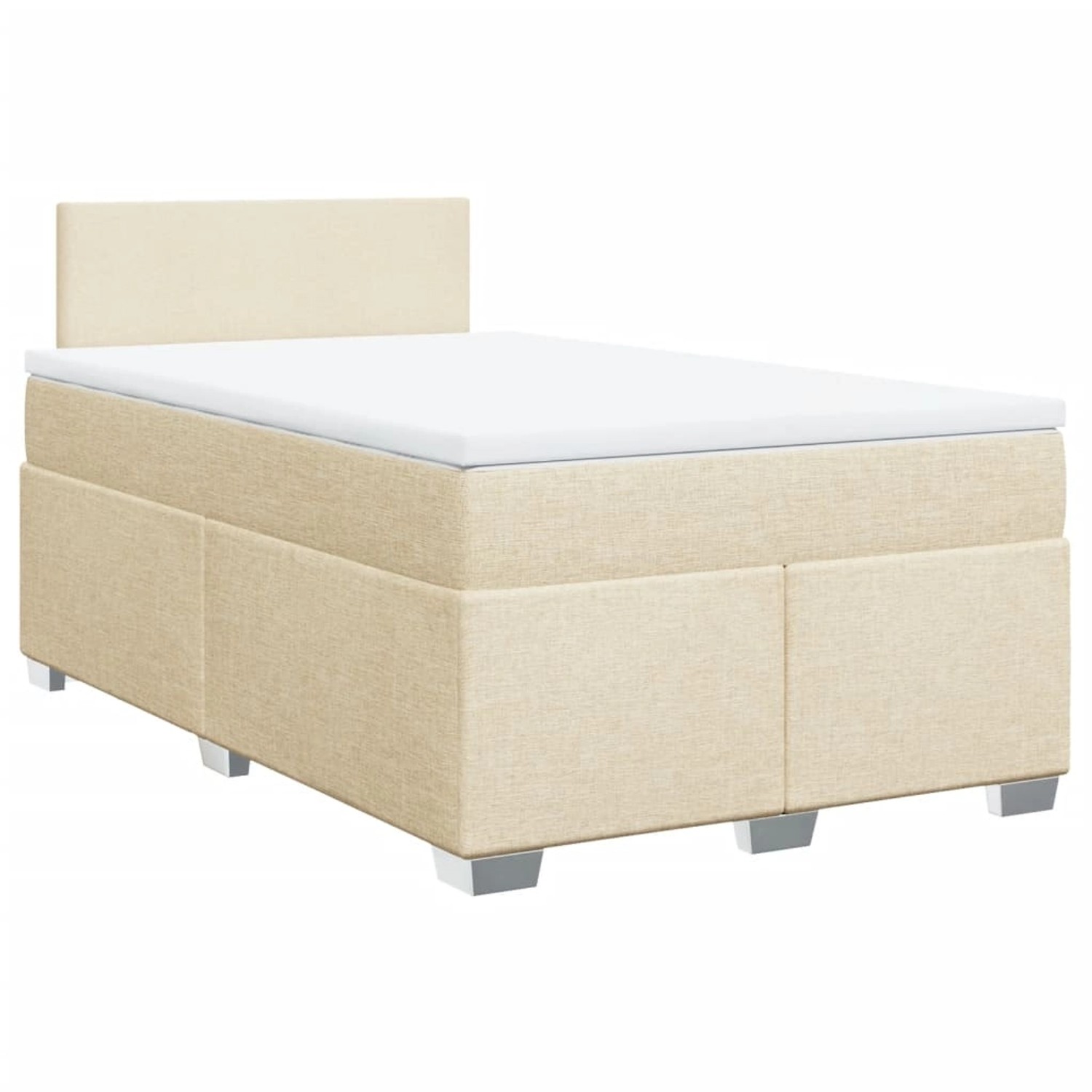 vidaXL Boxspringbett, Boxspringbett mit Matratze Creme 120x200 cm Stoff günstig online kaufen