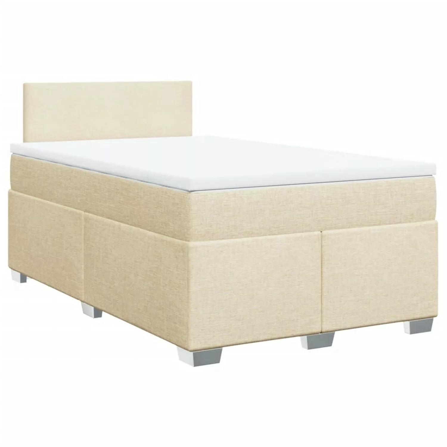 vidaXL Boxspringbett mit Matratze Creme 120x200 cm Stoff2105520 günstig online kaufen