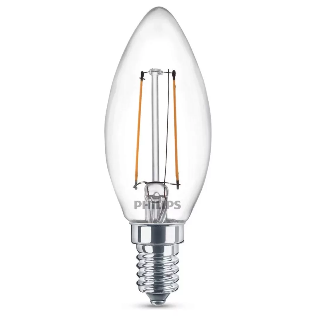 Philips LED-Leuchtmittel E14 Kerzenform 2 W Warmweiß 250 lm 9,7 x 3,5 cm (H günstig online kaufen
