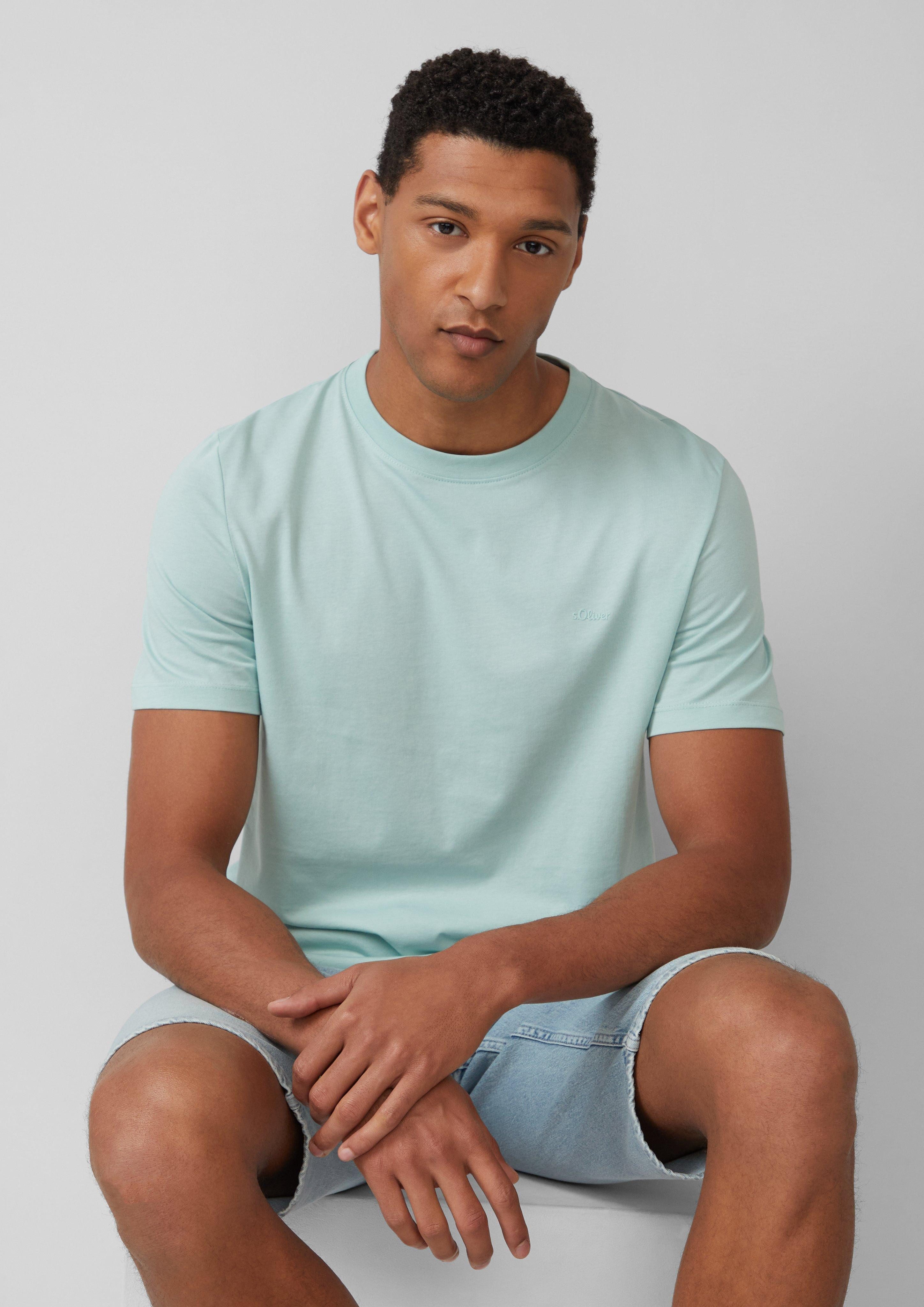 s.Oliver Kurzarmshirt Baumwoll-T-Shirt mit Logo-Print günstig online kaufen