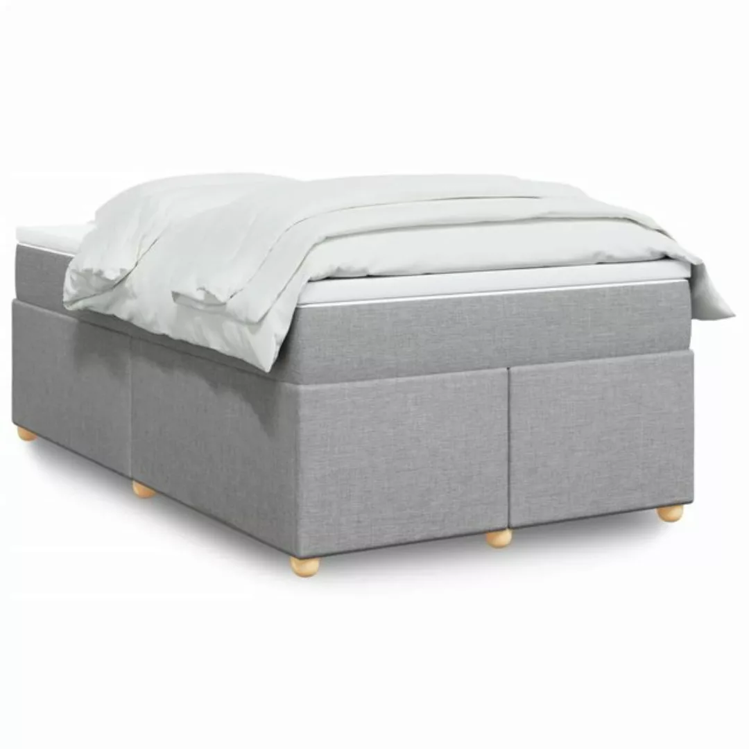 vidaXL Boxspringbett, Boxspringbett mit Matratze Hellgrau 120x200 cm Stoff günstig online kaufen