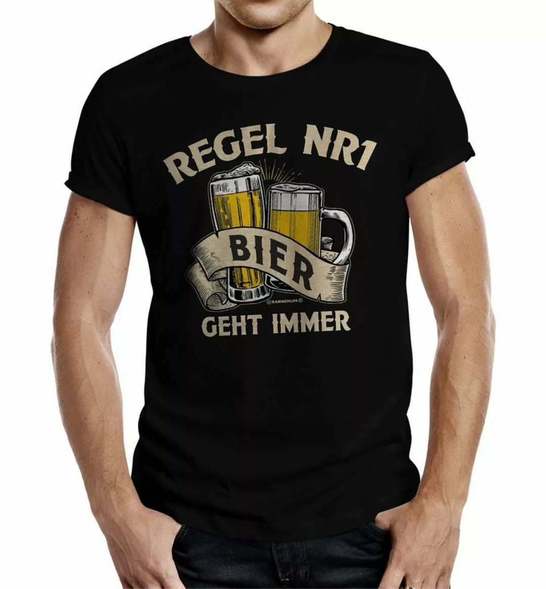 RAHMENLOS® T-Shirt Das Party Geschenk für Männer: Bier geht Immer günstig online kaufen