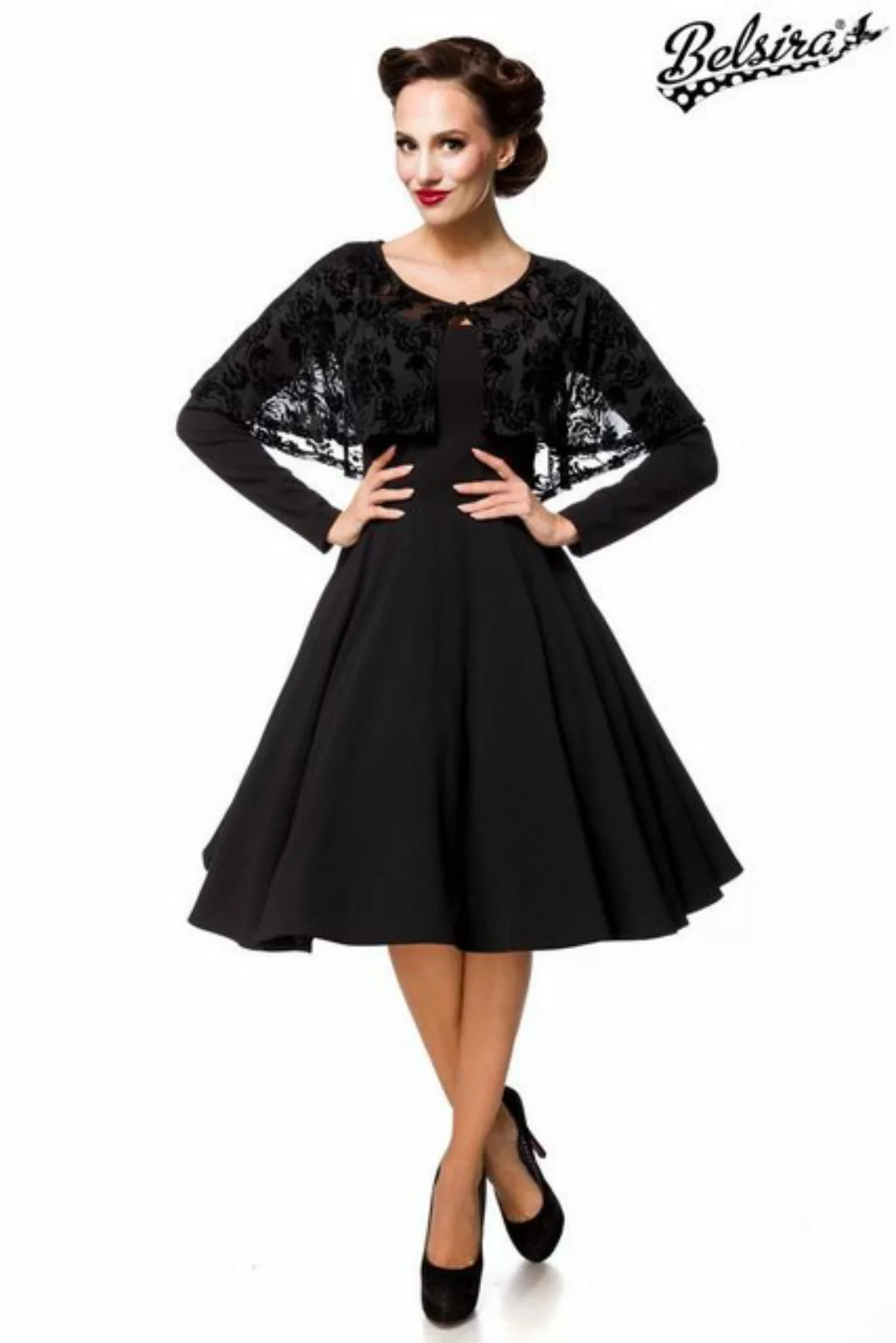 BELSIRA Trachtenkleid Belsira - Retrokleid mit Cape - (2XL,3XL,4XL,L,M,S) günstig online kaufen