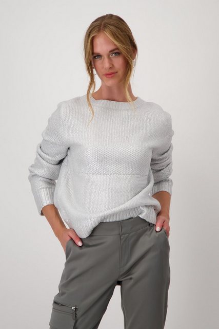 Monari Blusenshirt Strickpullover mit Lurex chrome günstig online kaufen