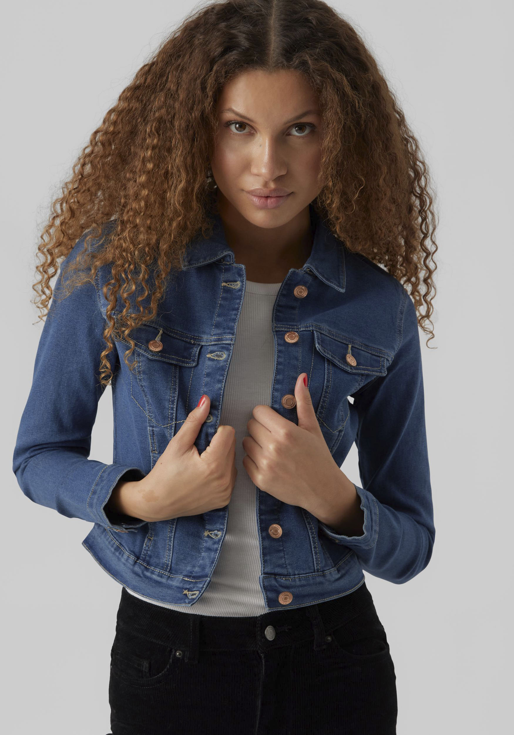 Vero Moda Jeansjacke "VMLUNA LS SLIM DNM JACKET MIX GA NOOS" günstig online kaufen