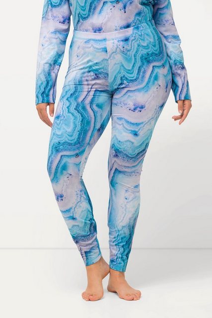 Ulla Popken Lederimitathose Ski-Funktionsleggings Marmormuster recycelt günstig online kaufen