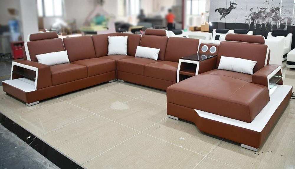 Xlmoebel Ecksofa Leuchtendes Ledersofa Eckcouch Wohnlandschaft Set, Hergest günstig online kaufen