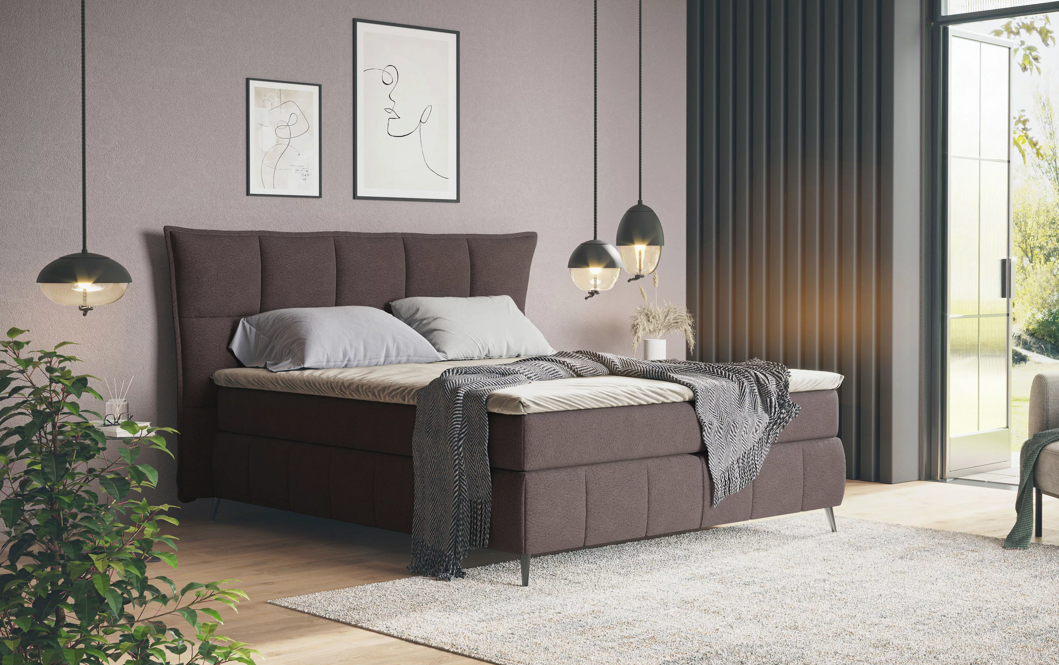 COTTA Boxspringbett "Sarah", inkl. Topper, 2 Matratzenkerne, Härtegrade H2, günstig online kaufen