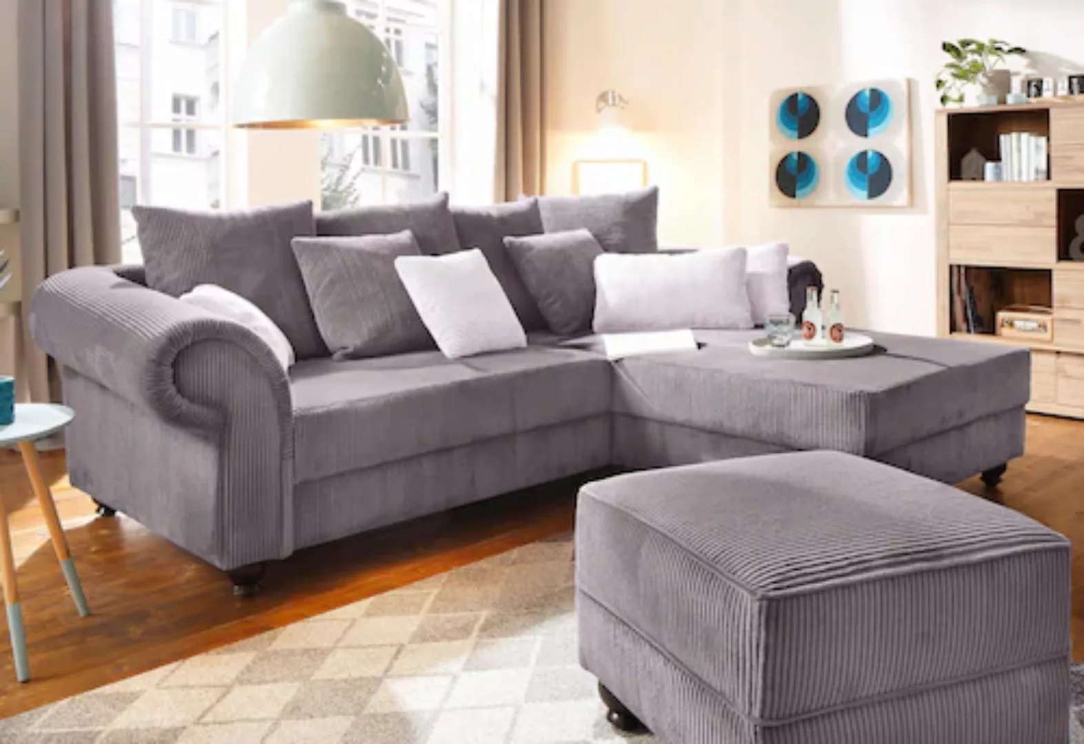 Home affaire Ecksofa "King George King Henry, Mega Sofa, Breite 260cm, L-Fo günstig online kaufen