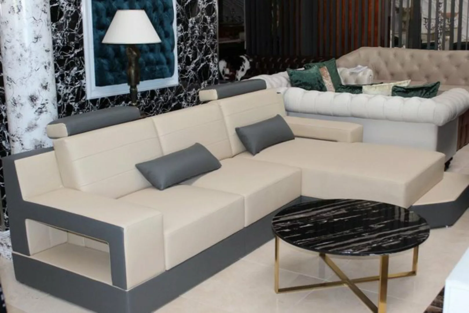 JVmoebel Ecksofa Sofa L-Form Ledersofa Couch Wohnlandschaft Design Couchen günstig online kaufen