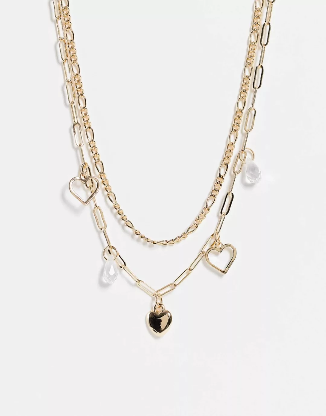 Topshop – Mehrreihige, eng anliegende Choker-Halskette in Goldfarbton mit H günstig online kaufen