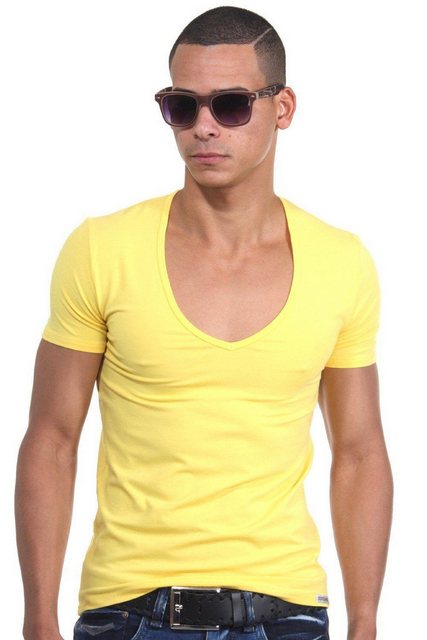 DOREANSE V-Shirt Herren Slim Fit T-Shirt mit tiefem V-Ausschnitt 2820 günstig online kaufen