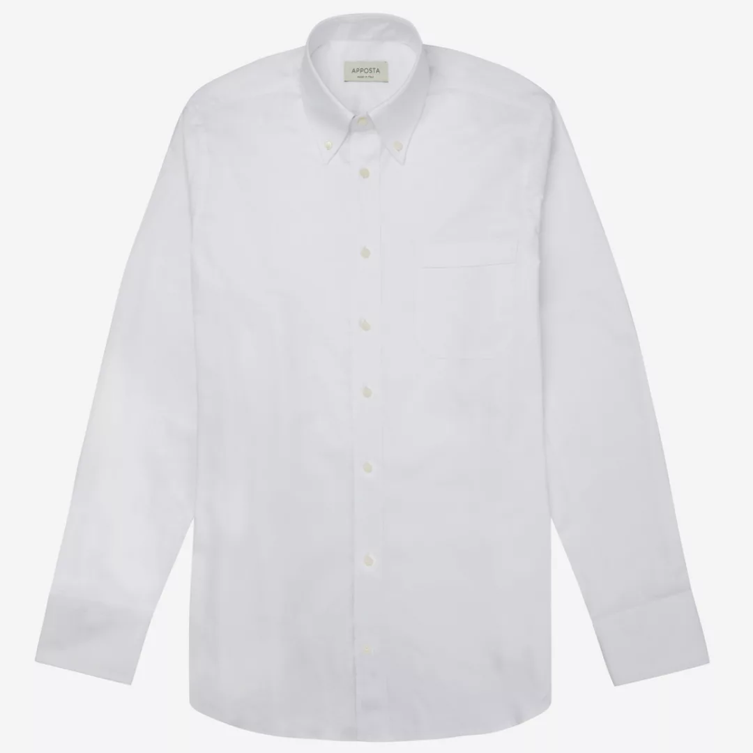 Hemd  einfarbig  weiß 100% reine baumwolle oxford, kragenform  button-down- günstig online kaufen