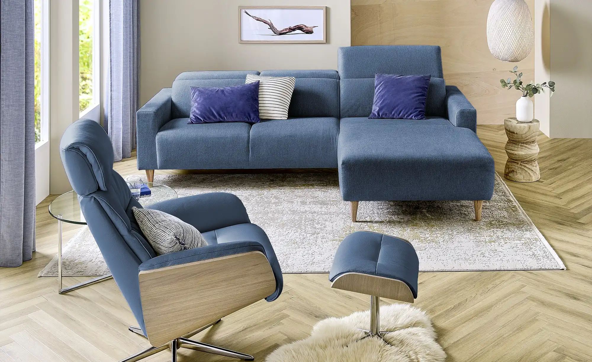 SKAGEN STUDIO Ecksofa  Leevke ¦ blau ¦ Maße (cm): B: 282 H: 102 T: 187.0 Po günstig online kaufen