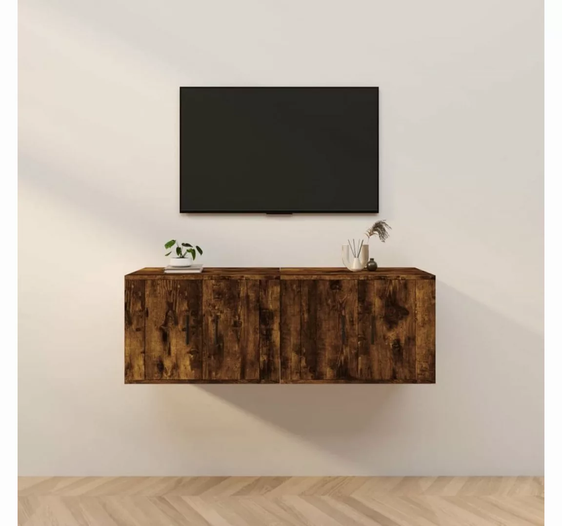 furnicato TV-Schrank TV-Wandschränke 2 Stk. Räuchereiche 57x34,5x40 cm günstig online kaufen