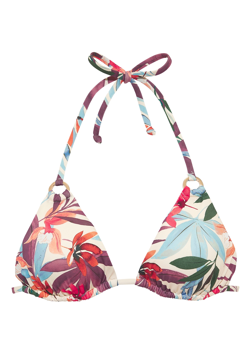 LASCANA Triangel-Bikini-Top "Imani", mit sommerlichem Blätterprint günstig online kaufen