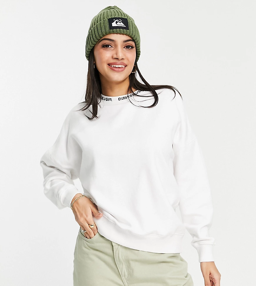 Quiksilver – Oversize-Sweatshirt in Weiß, exklusiv bei ASOS günstig online kaufen