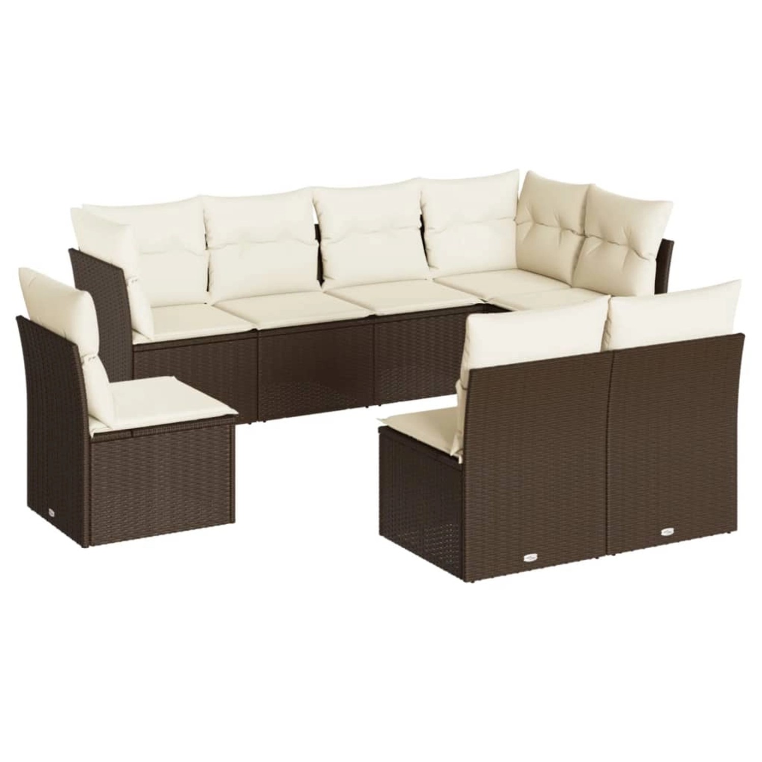 vidaXL 8-Tlg Garten-Sofagarnitur mit Kissen Braun Poly Rattan 3217763 günstig online kaufen