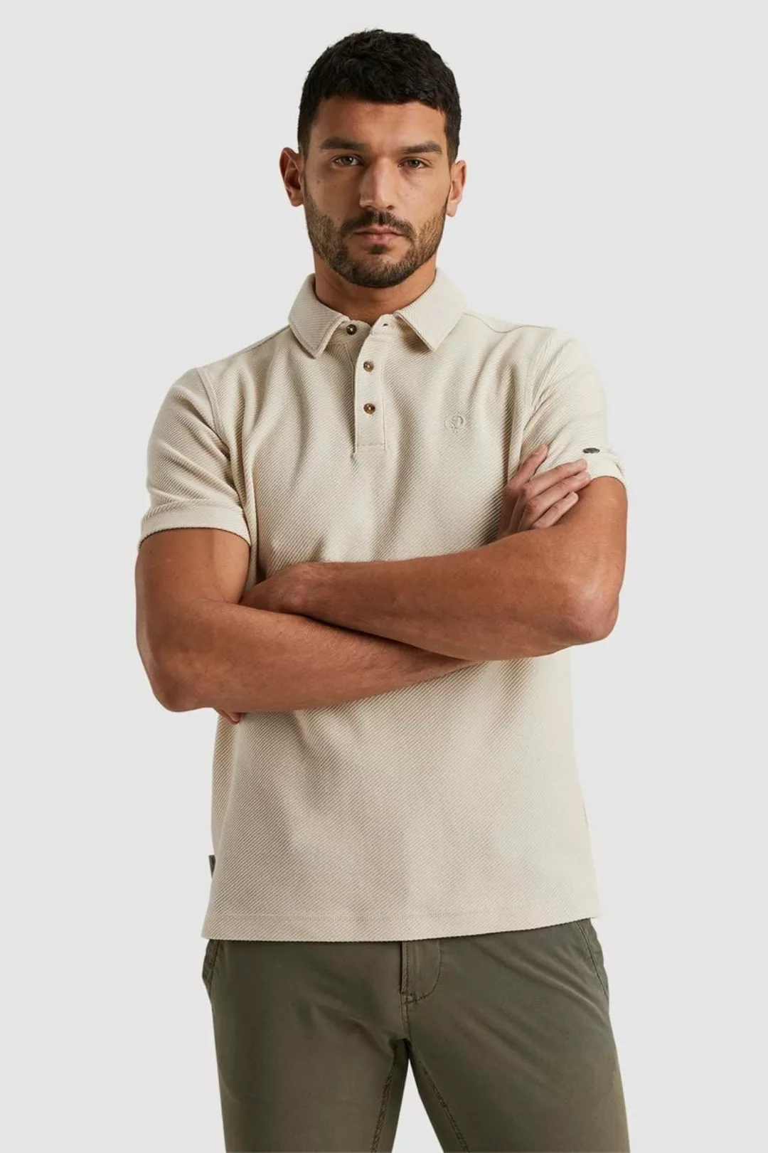 Cast Iron Poloshirt Heavy Twill Ecru - Größe L günstig online kaufen