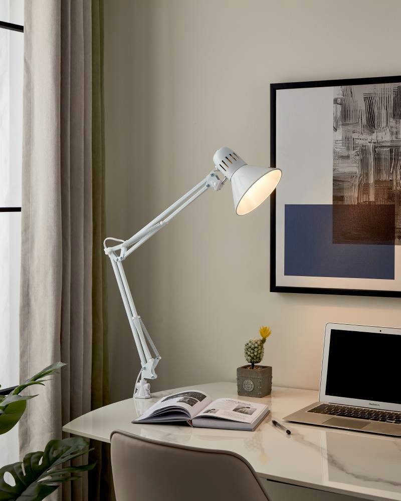 EGLO Tischleuchte FIRMO Klemmlampe, weiß, exkl. günstig online kaufen