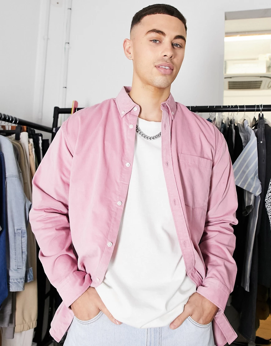 Jack & Jones Originals – Oversize-Cordhemd in Rosa günstig online kaufen