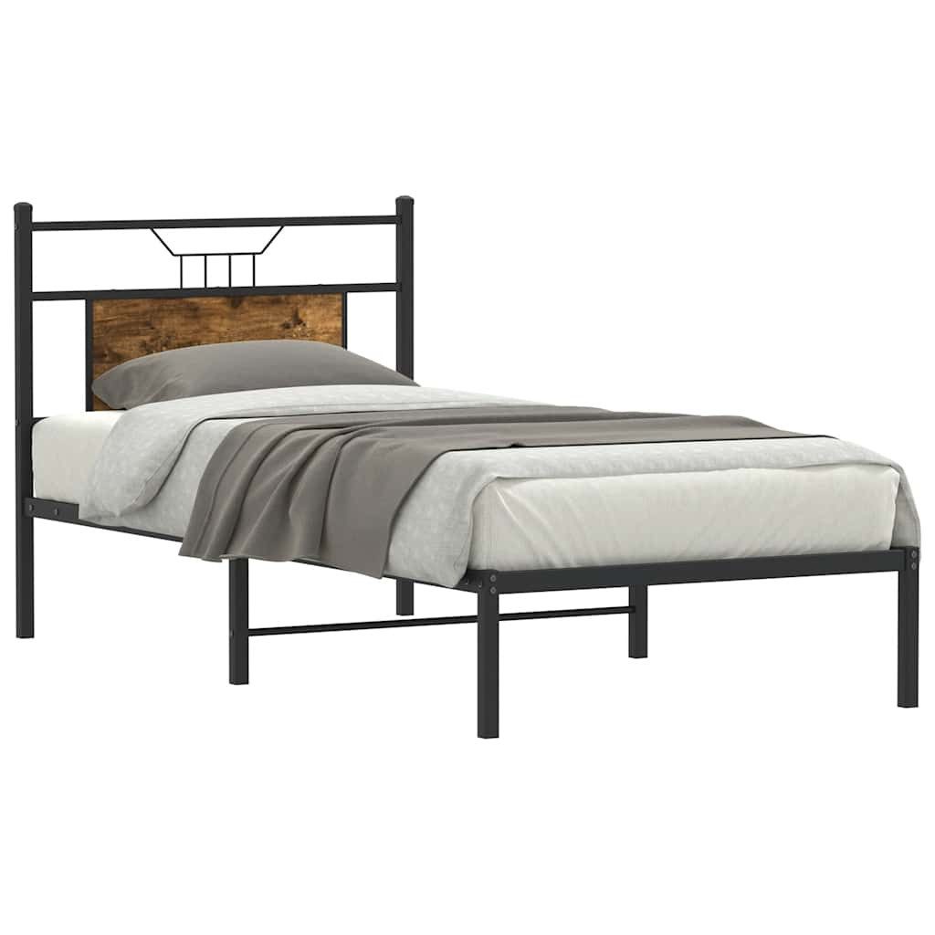 vidaXL Bett Bettgestell ohne Matratze Räuchereiche günstig online kaufen