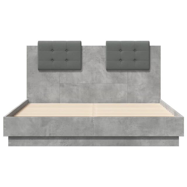 furnicato Bettgestell mit Kopfteil Betongrau 135x190 cm Holzwerkstoff (1-tl günstig online kaufen