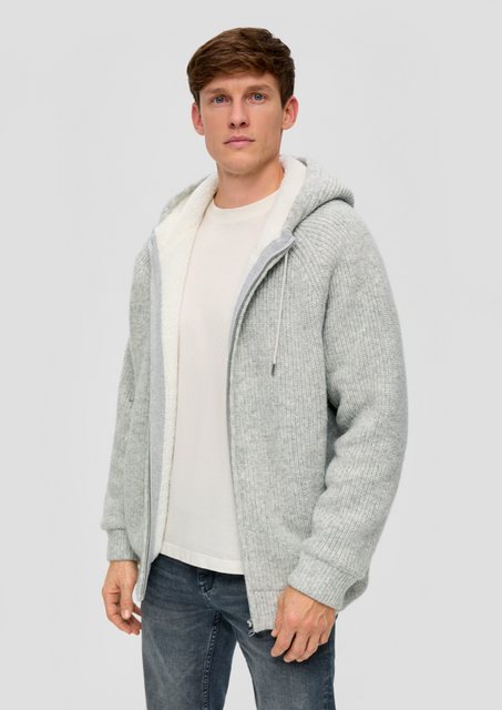 s.Oliver Strickjacke Fleecejacke mit Kapuze Durchzugkordel günstig online kaufen