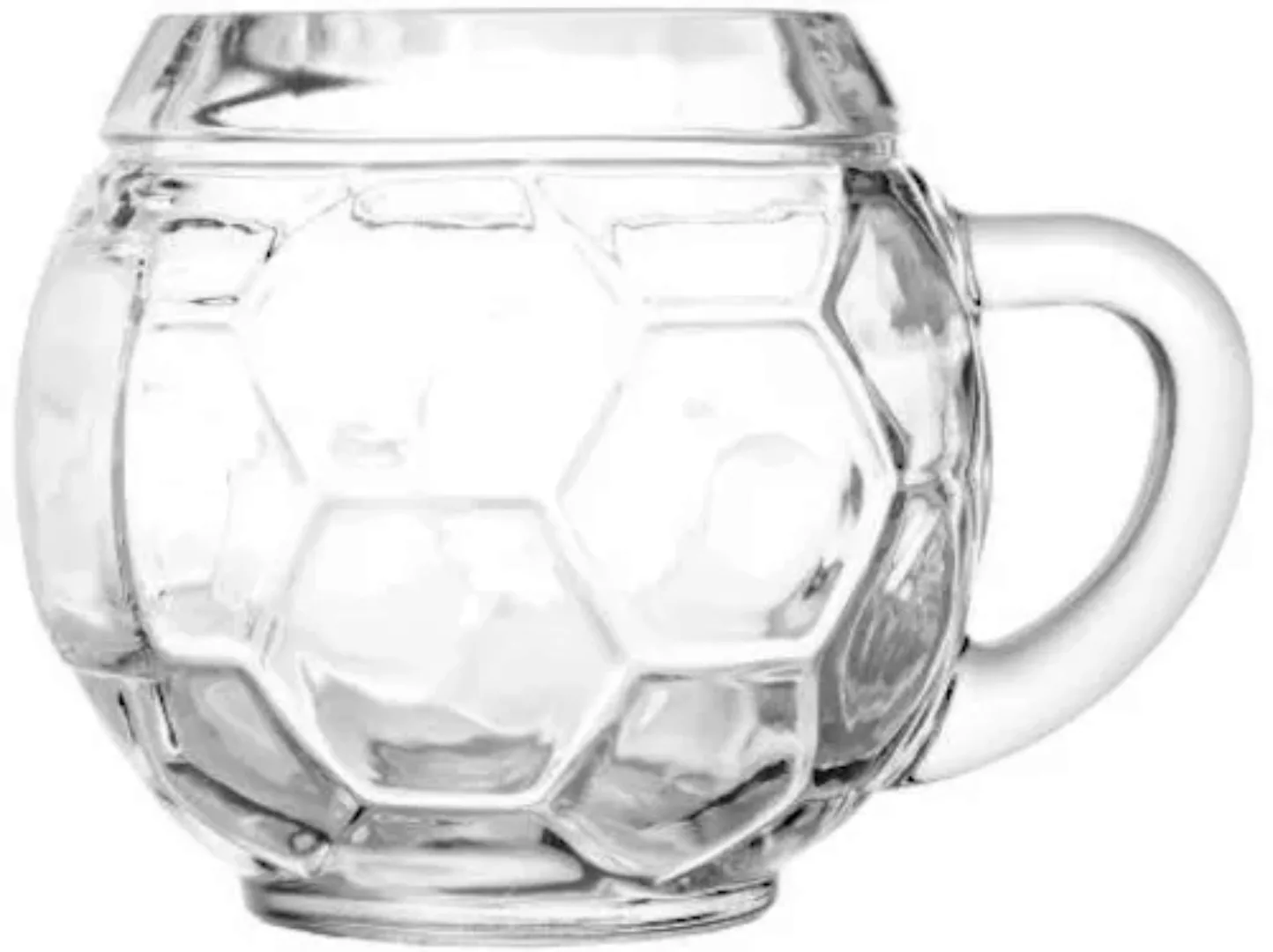 Bierkrug 0,4 l Fußballkanne 6er Set Biergläser transparent günstig online kaufen