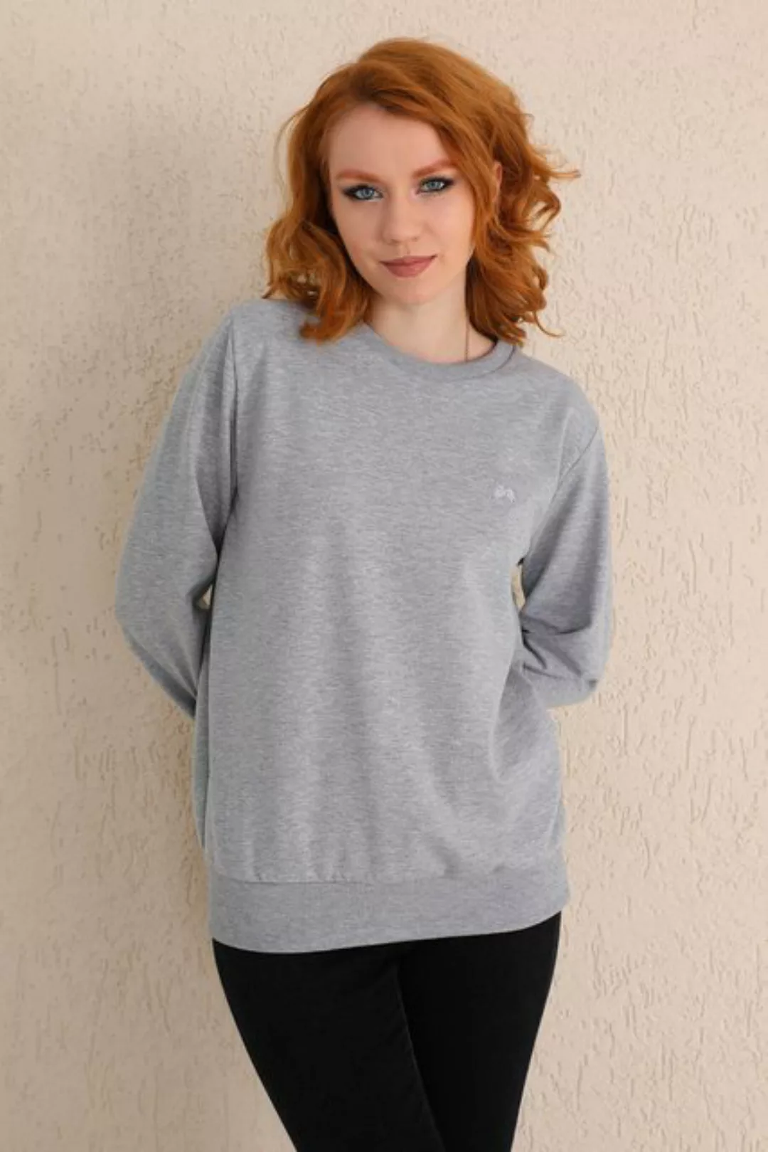 Bongual Sweater Sweatshirt Pullover mit Fleece Basic günstig online kaufen