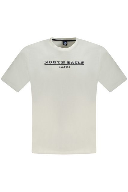 North Sails T-Shirt Weißes Herren T-Shirt mit Rundhals & Print - günstig online kaufen