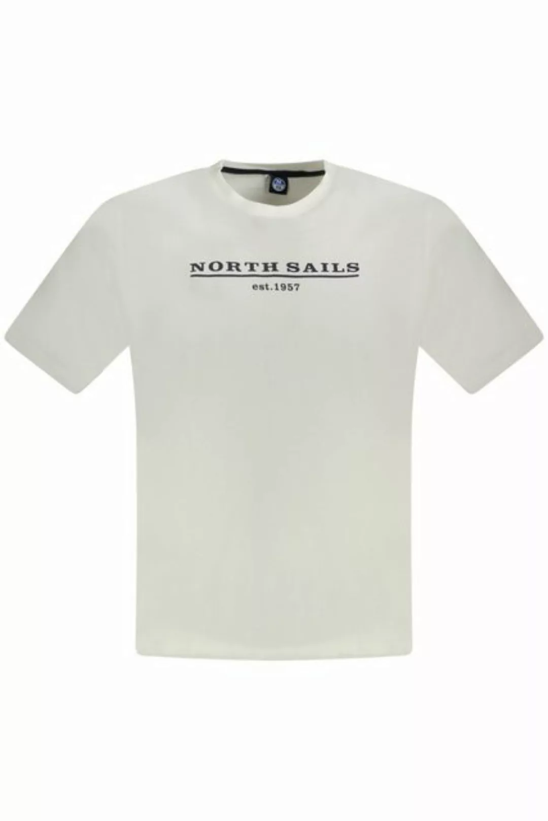 North Sails T-Shirt Weißes Herren T-Shirt mit Rundhals & Print - günstig online kaufen