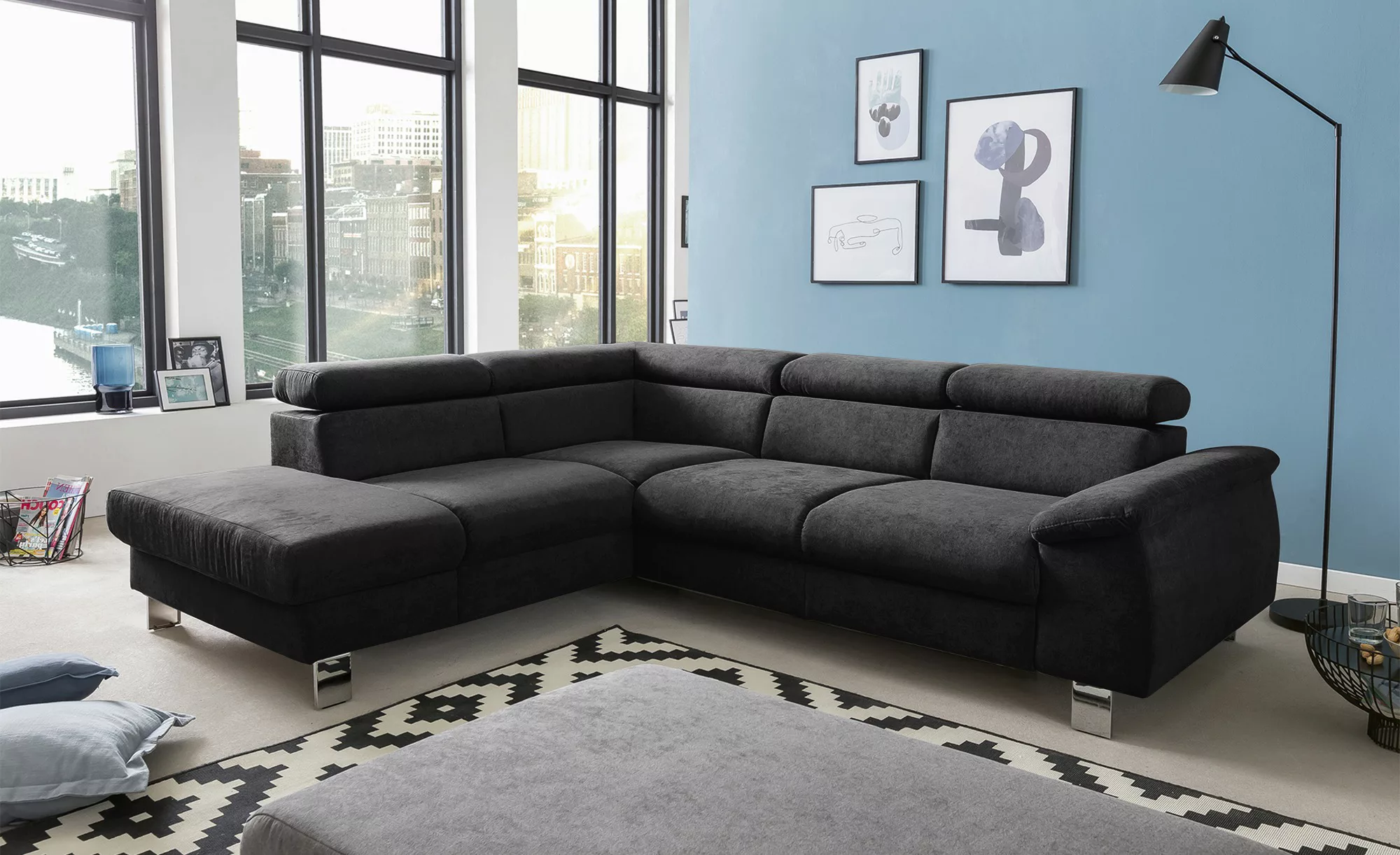 uno Ecksofa  Micky ¦ schwarz ¦ Maße (cm): B: 207 H: 72 T: 249 Polstermöbel günstig online kaufen