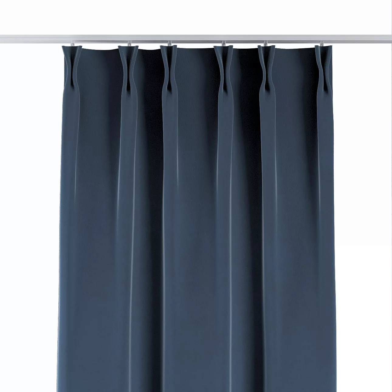 Vorhang mit flämischen 2-er Falten, dunkelblau, Crema (180-40) günstig online kaufen