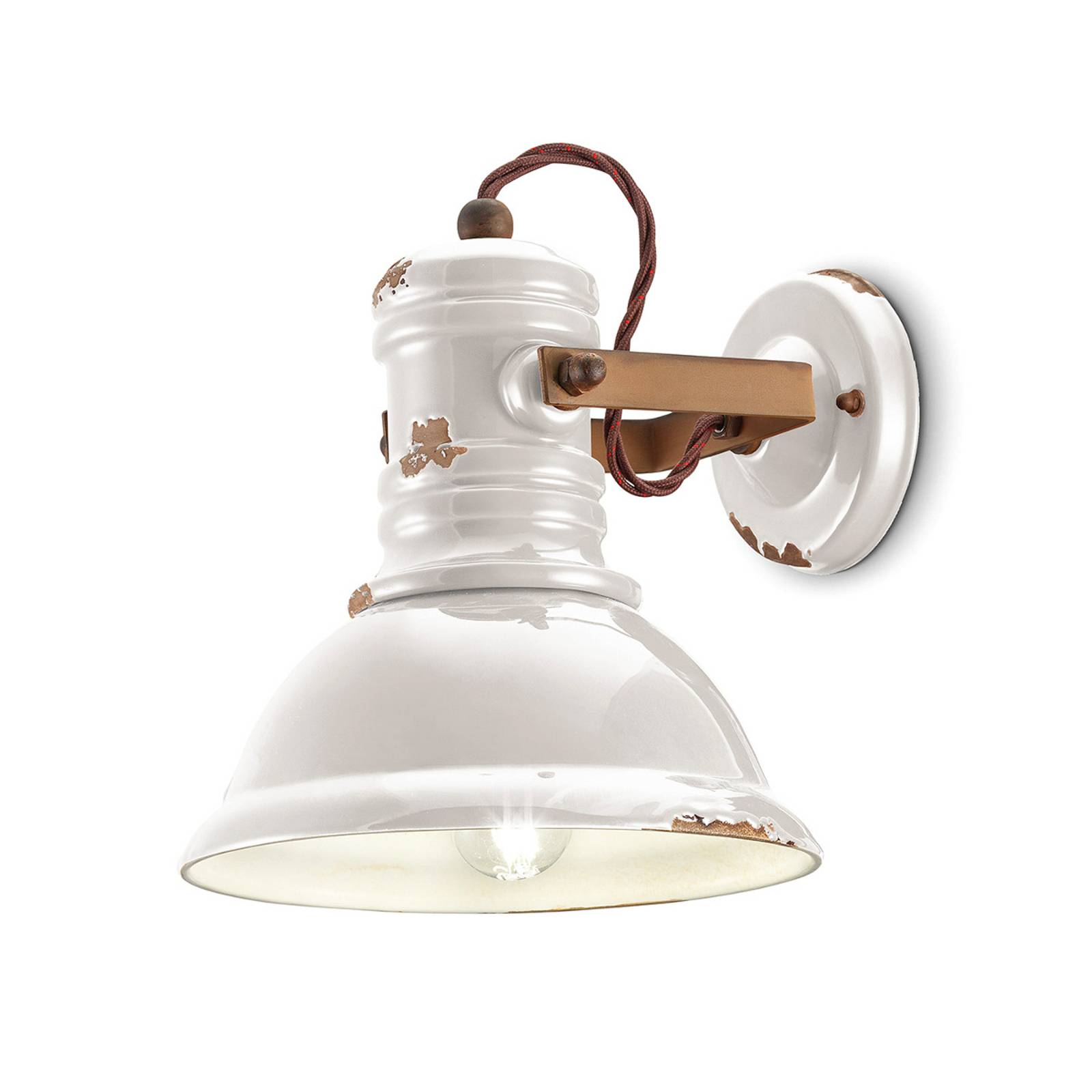 Keramik-Wandlampe C1693 im Industrie-Stil weiß günstig online kaufen