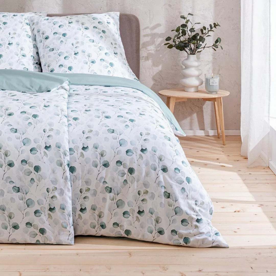 MTOnlinehandel Bettwäsche Eukalyptus, Blumen, Blätter, Zweige günstig online kaufen