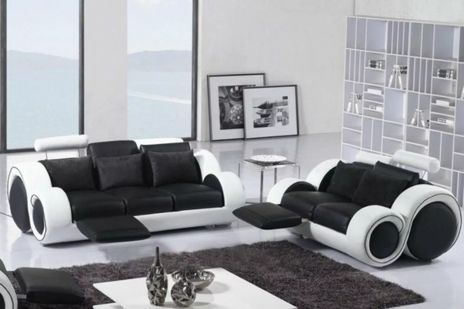 JVmoebel Sofa Ledersofa Couch Sofagarnitur Neu 3+2 Sitzer Garnitur, Made in günstig online kaufen