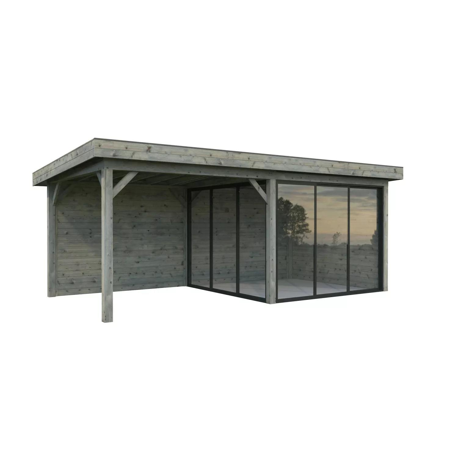 Palmako Pavillon Lenna Set 405 Slide Grau Tauchgrundiert 588 cm x 300 cm FS günstig online kaufen