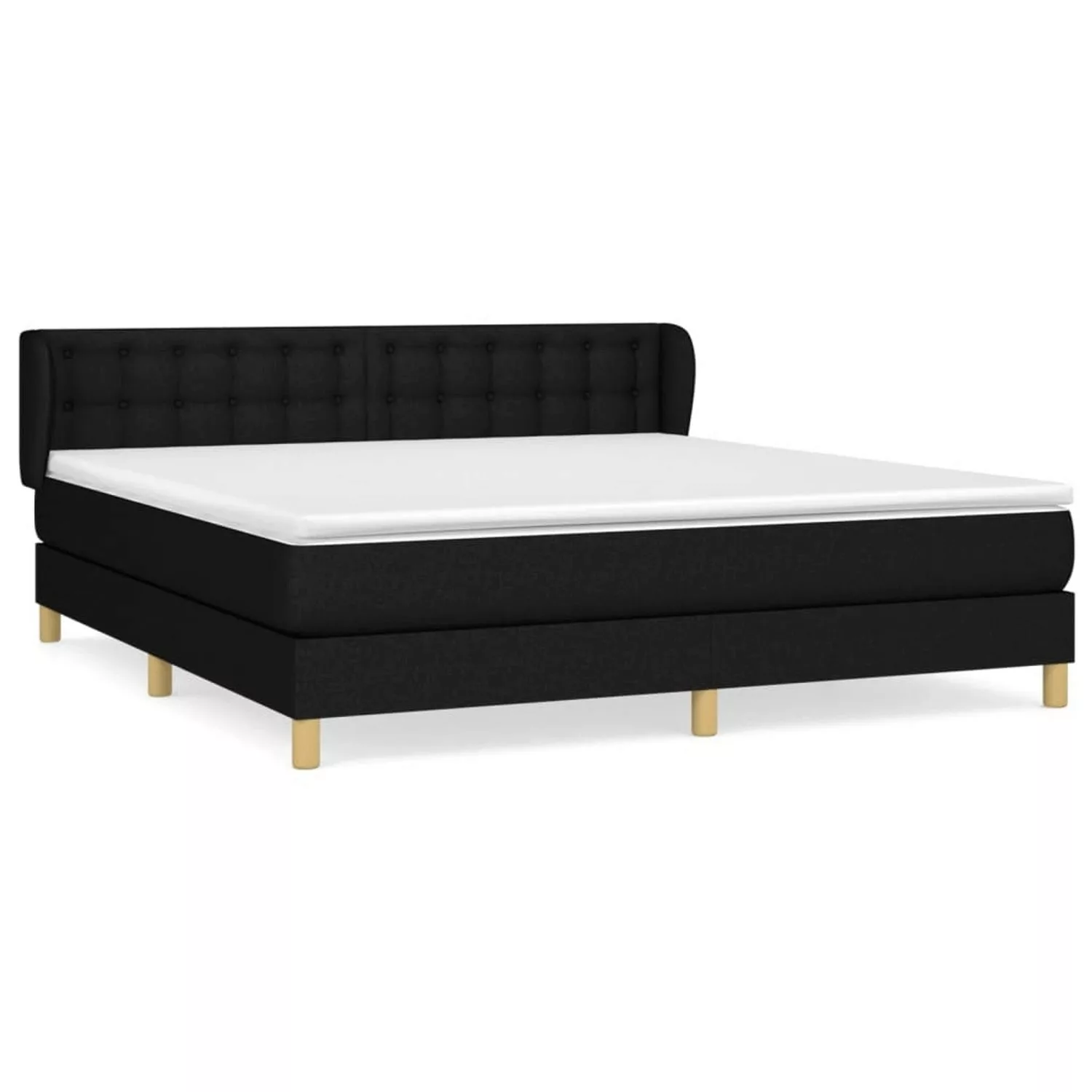 vidaXL Boxspringbett mit Matratze Schwarz 180x200 cm Stoff1378977 günstig online kaufen