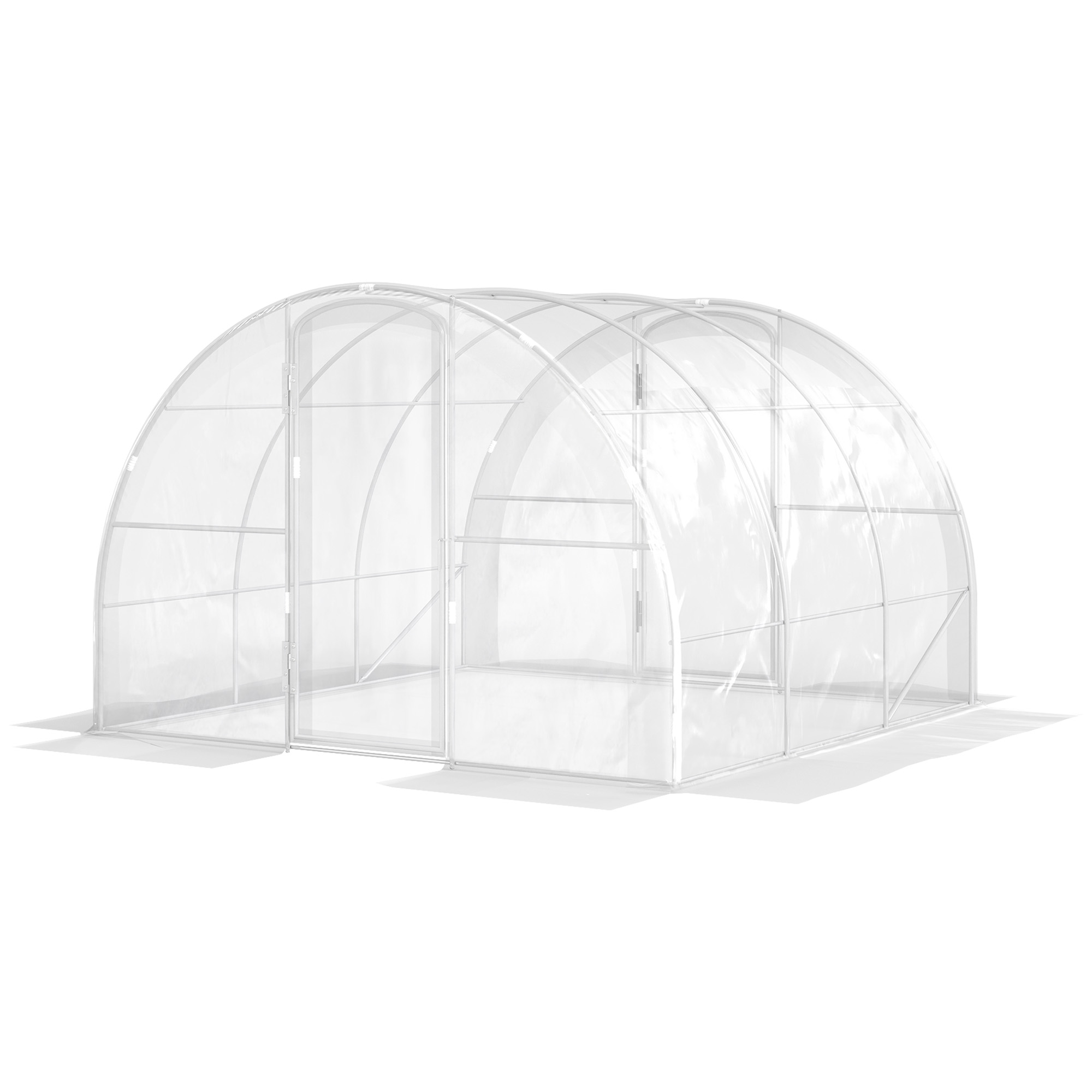 Outsunny Garten Tunnelgewächshaus 3 x 3 x 2 m 9 m² mit Tür mit Scharnieren günstig online kaufen