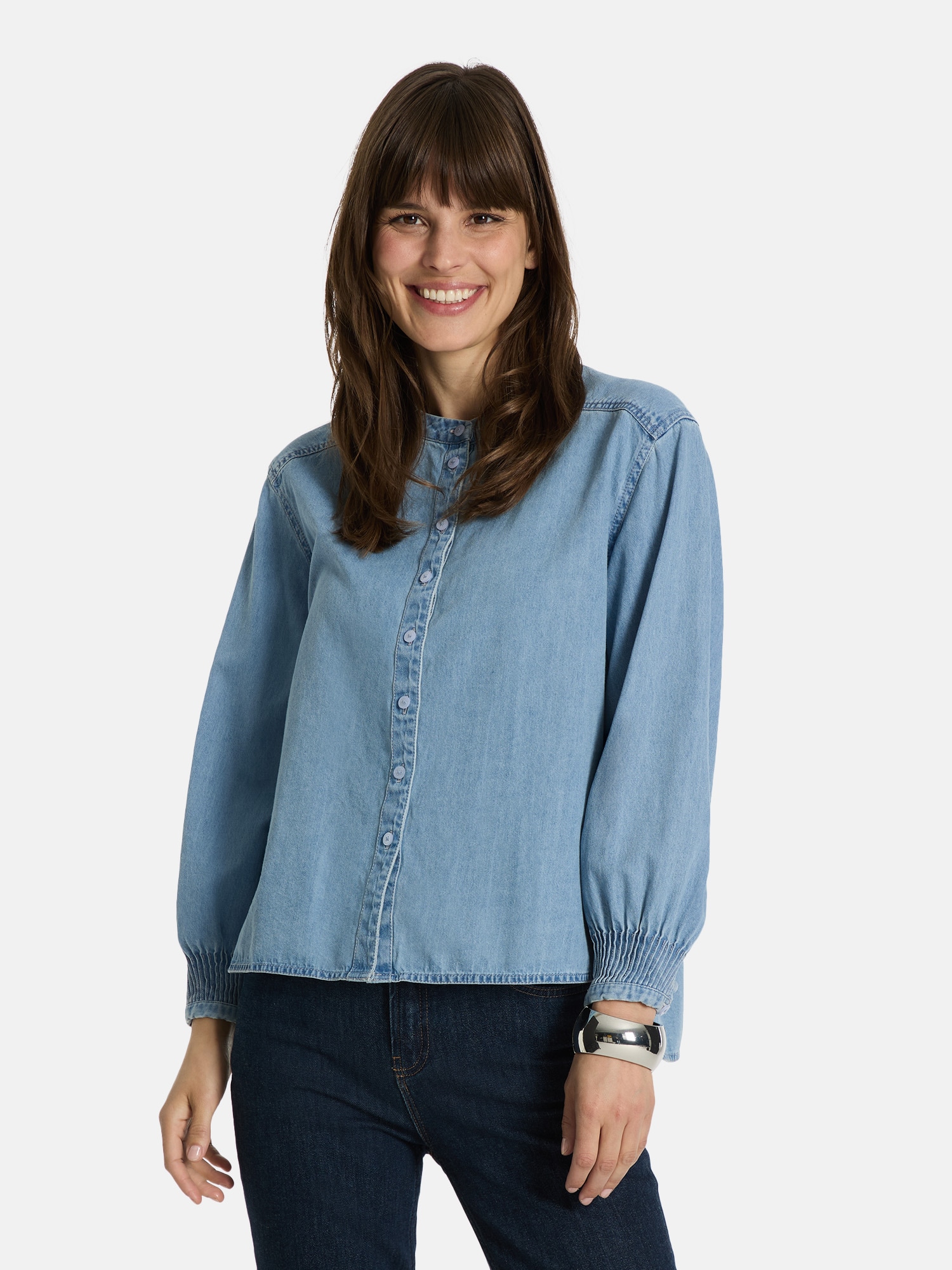 Lieblingsstück Langarmbluse "EvitaL", im Denim-Look günstig online kaufen