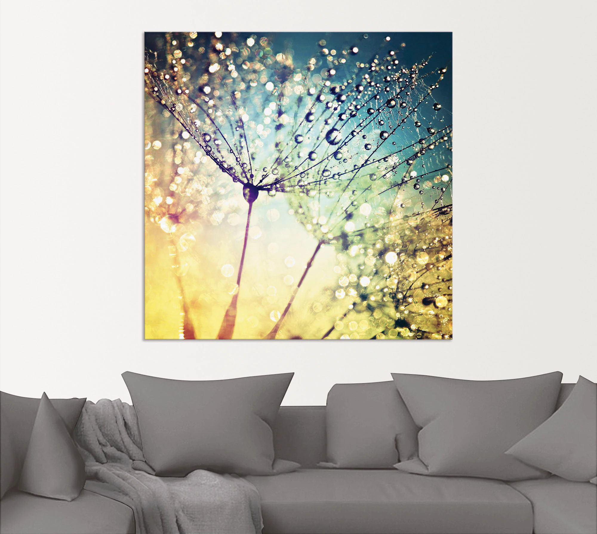 Artland Wandbild "Pusteblume Zaubertropfen", Blumen, (1 St.), als Alubild, günstig online kaufen