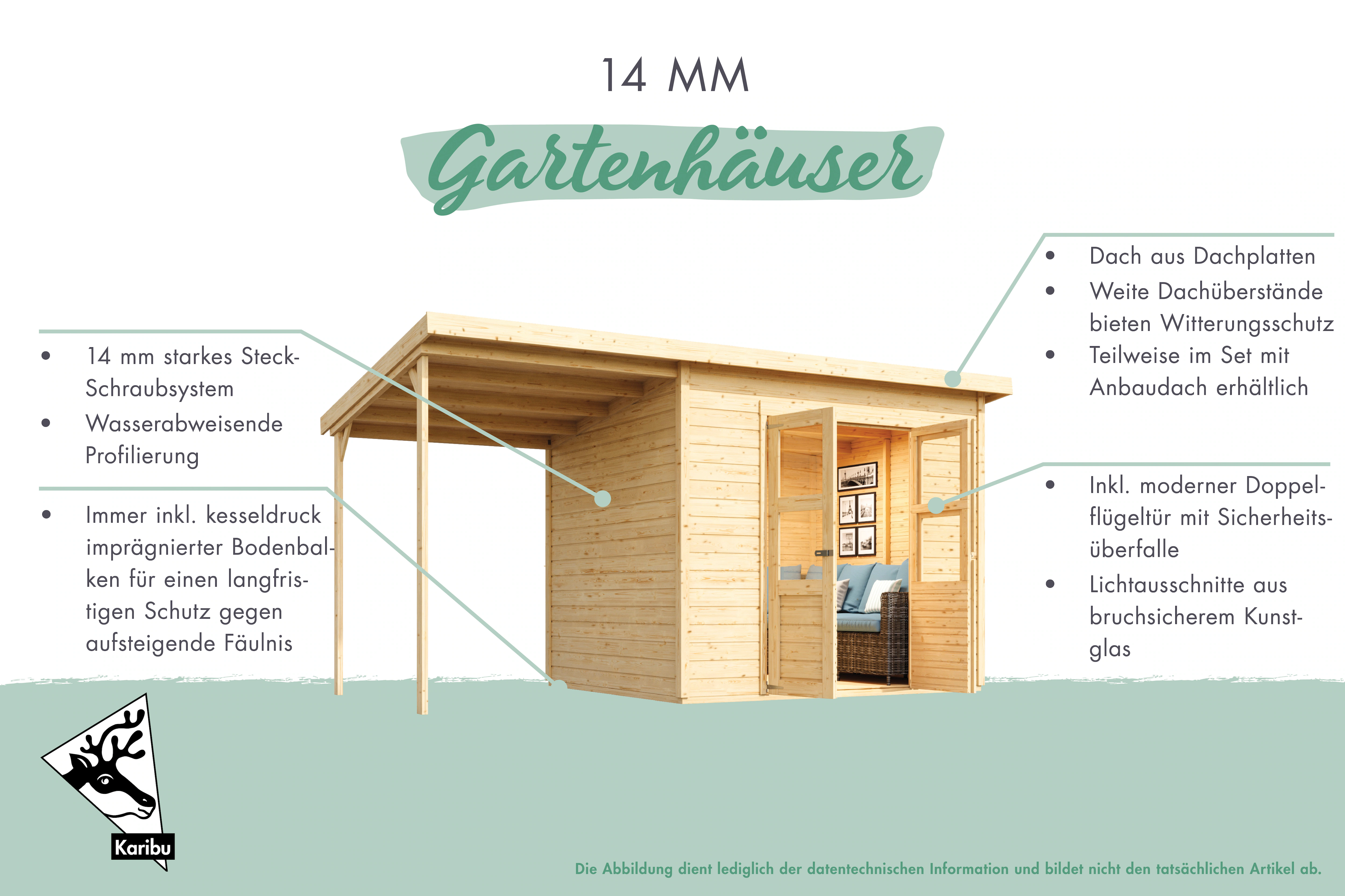 Karibu Gartenhaus ""Merseburg 6" vorvergraut", aus Fichtenholz, farbig lasi günstig online kaufen