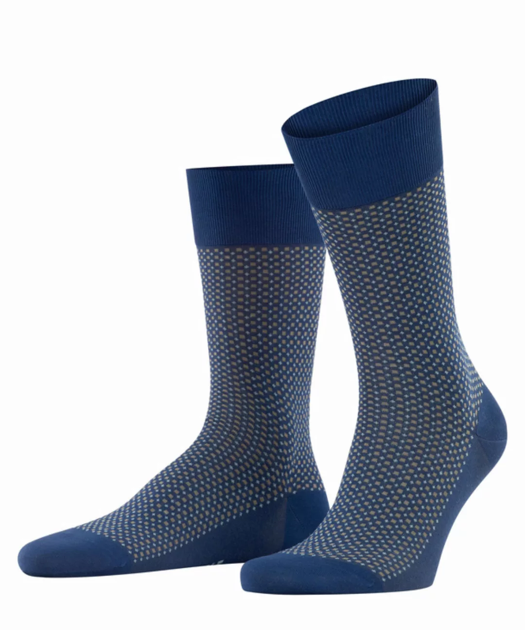 FALKE Uptown Tie Herren Socken, 47-48, Blau, Ajour, Baumwolle, 12437-600007 günstig online kaufen