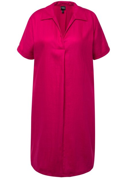 Ulla Popken Jerseykleid Minikleid Oversized Hemdkragen V-Ausschnitt günstig online kaufen