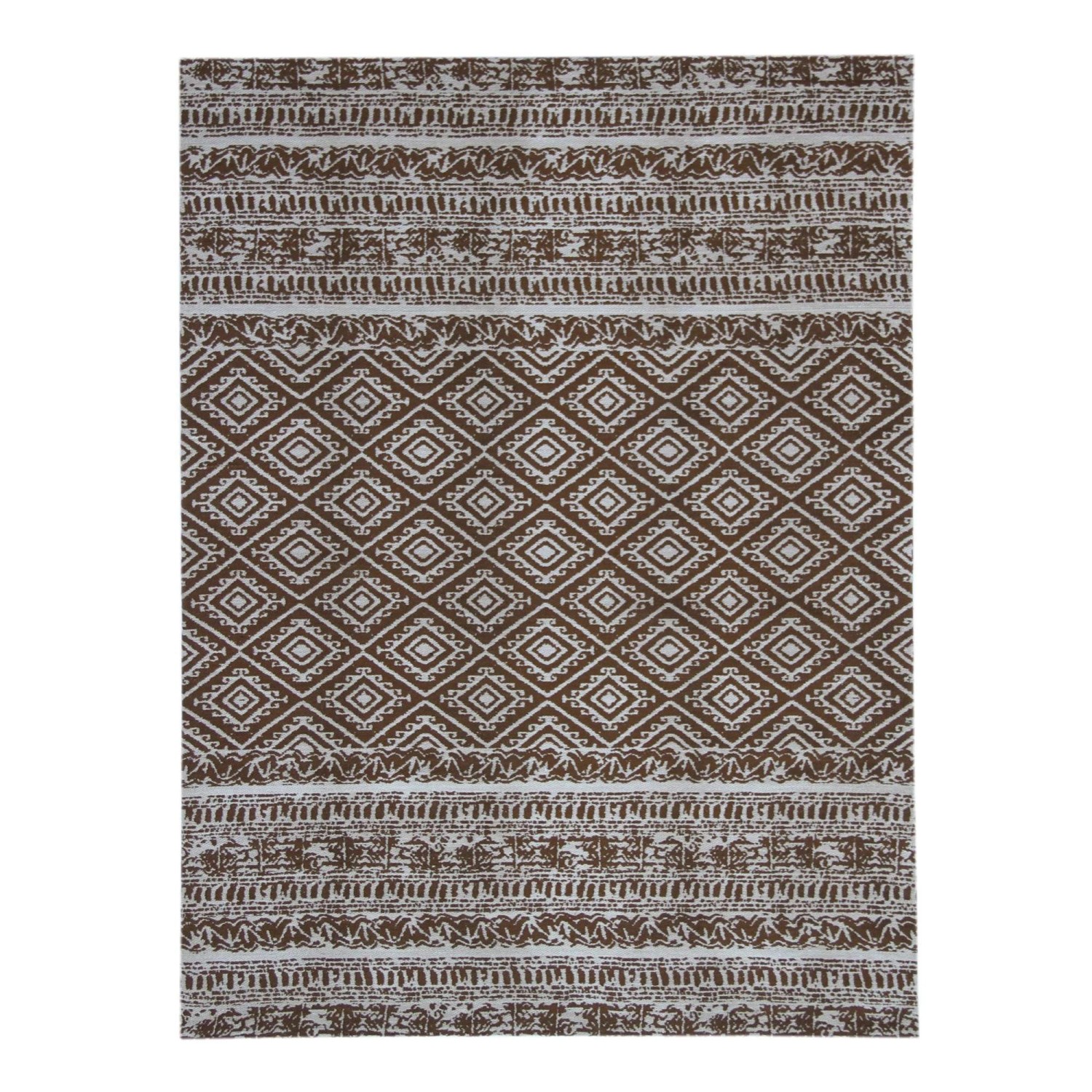 MeGusta Flachflor Teppich Vintage Braun Polyester 120x170 cm Luisa günstig online kaufen