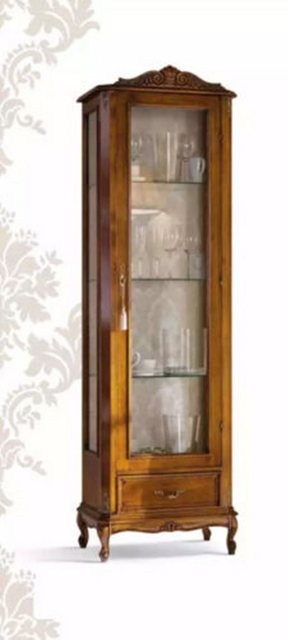 JVmoebel Vitrine Klassischer Brauner Vitrine mit Schublade Glas Designer Ho günstig online kaufen