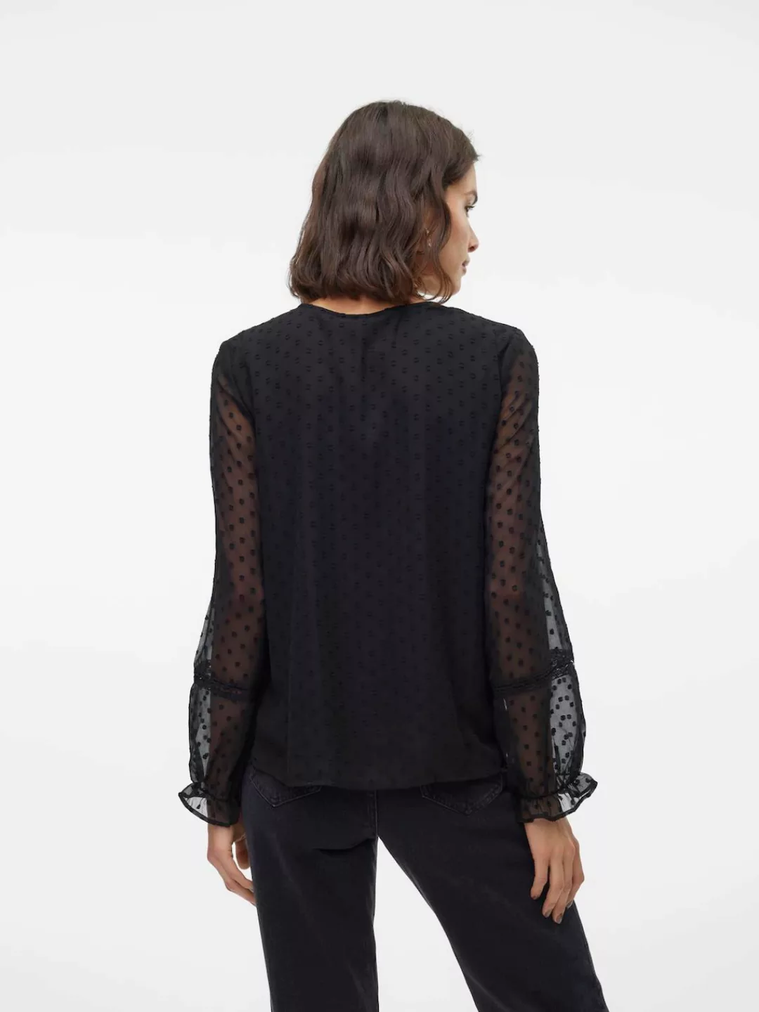 Vero Moda Blusenshirt VMLEAH LS LACE TOP WVN GA NOOS günstig online kaufen