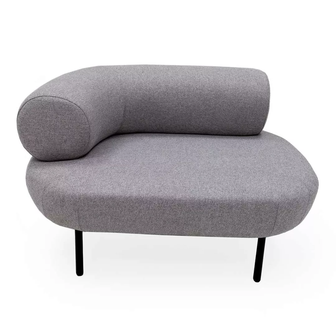 Sitzsofa in Grau Webstoff 65 cm hoch günstig online kaufen